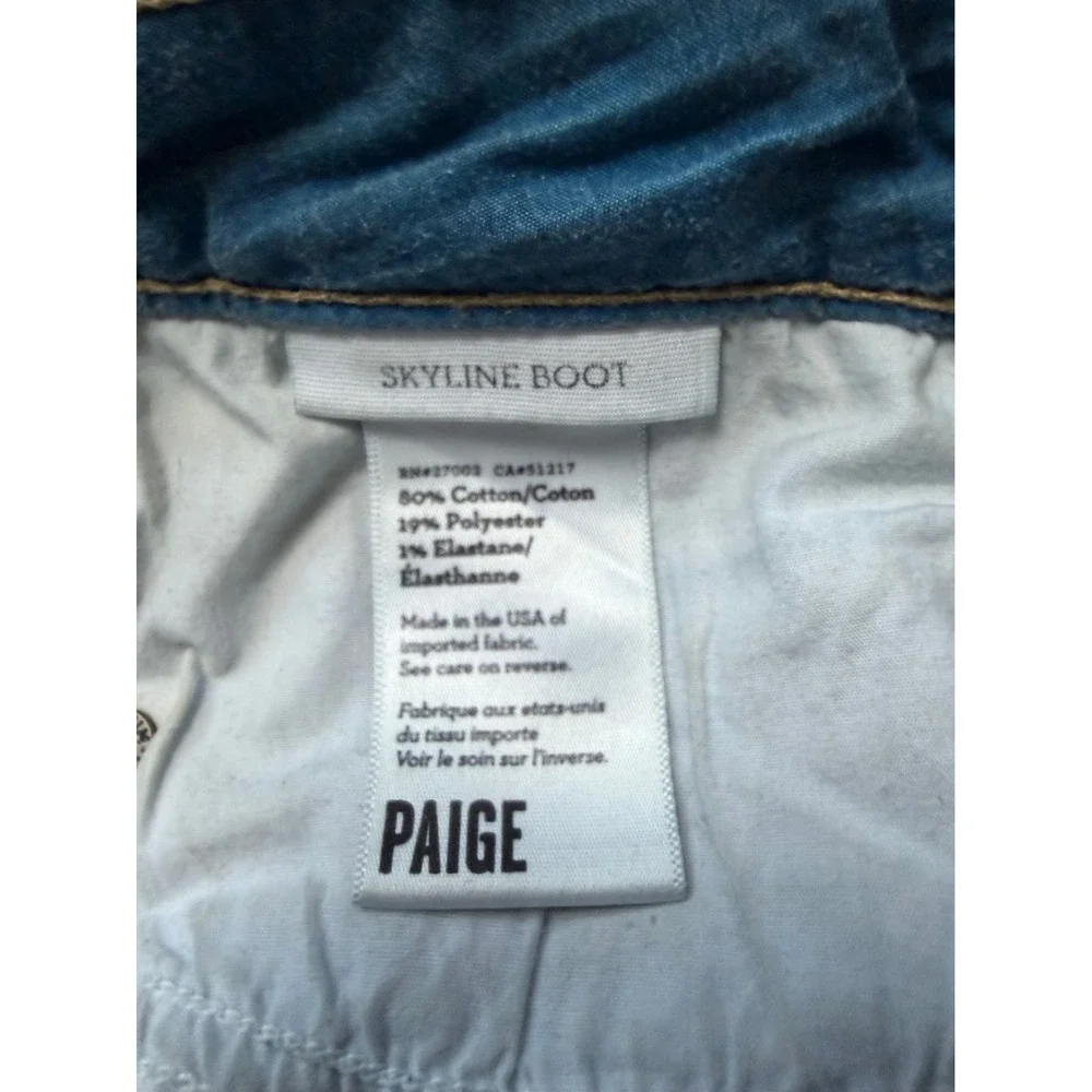Paige Skyline Boot Dark Wash Bootcut Jeans Size 32‎ Womens Stretch Denim